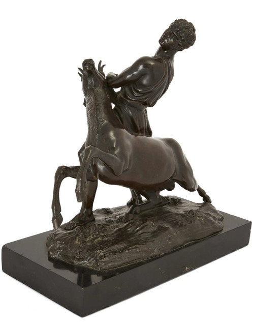 Hercule et la Biche de Cérynie, Rare bronze du XIXème siècle. 