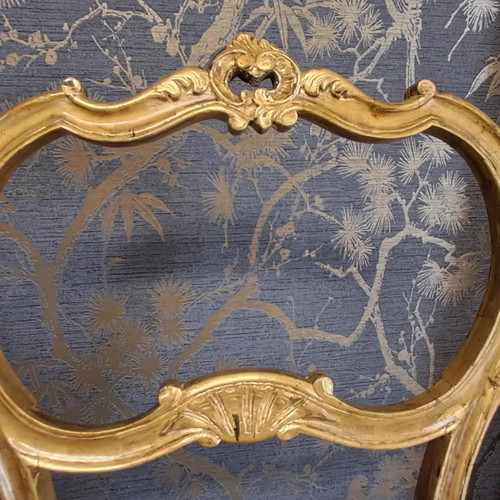 Pair of chairs XIX Gilded wood