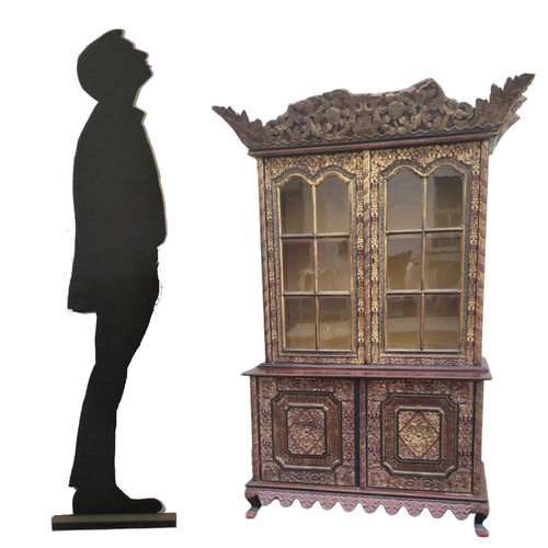 Asian Wood Carved Display Cabinet, Late 19th Early 20th Century