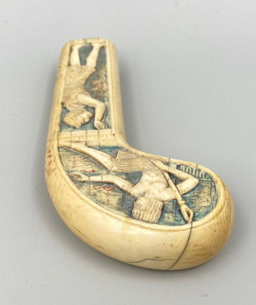 Nineteenth-century polychrome cane knob with Egyptian decor Napoleon III