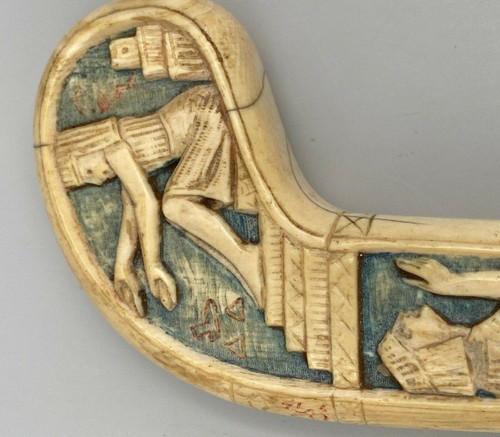 Nineteenth-century polychrome cane knob with Egyptian decor Napoleon III