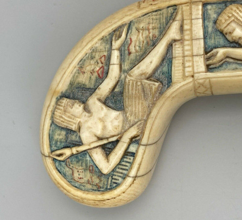 Nineteenth-century polychrome cane knob with Egyptian decor Napoleon III