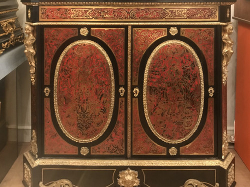 Mobilier, Meuble D’appui En Marqueterie Boulle