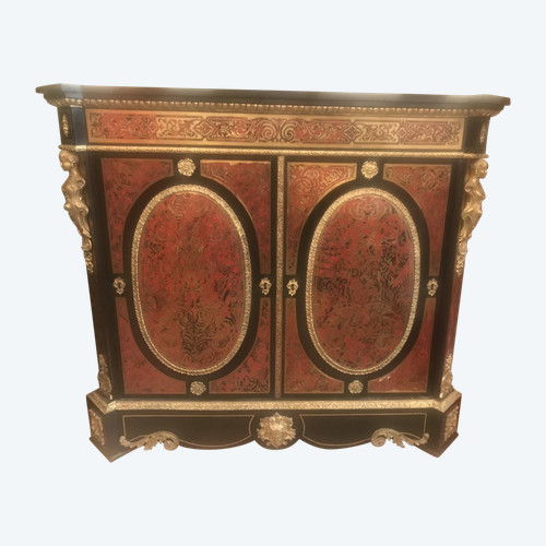 Mobilier, Meuble D’appui En Marqueterie Boulle