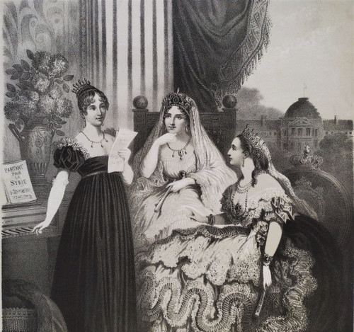 Empress Eugénie Joséphine Lithograph 19th C Old Print 