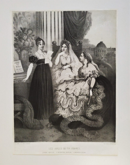 Empress Eugénie Joséphine Lithograph 19th C Old Print 