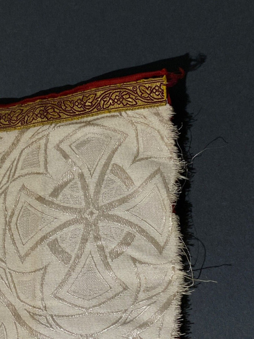 Antique liturgical fabric with gold thread embroidery