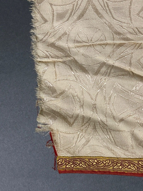 Antique liturgical fabric with gold thread embroidery