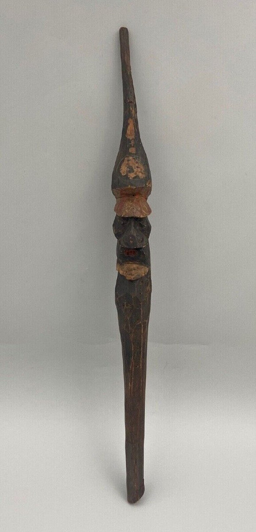 Baton Kanak Océanie sorcier tribal patine polychrome 1900