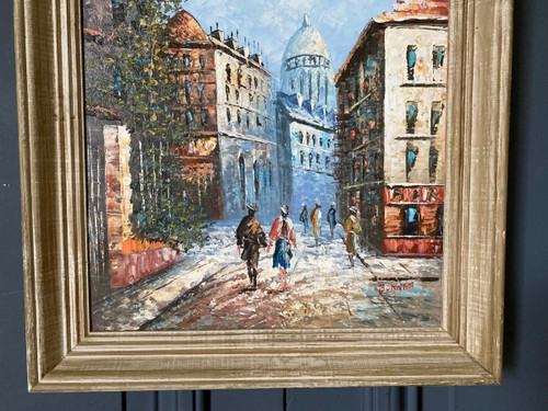 Louis Anthony Burnett oil Paris view of Montmartre Parisian scene