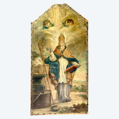 Large religious painting from the Saint Éloi church, 18th century