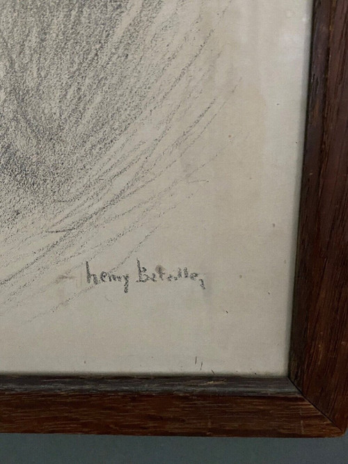 Disegno a carboncino di Henry Bataille XX coppia di ballerini