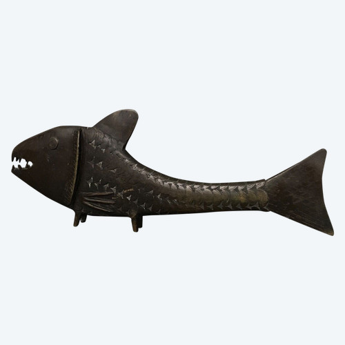 Japanese bronze sculpture of a carp fish 20th century