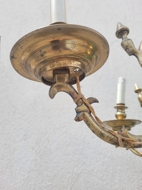 Lustre Modèle Hollandais En Bronze, XIXème Siècle