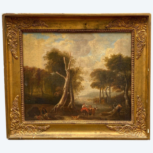 Oil on canvas French school early 19th century undergrowth palmettes