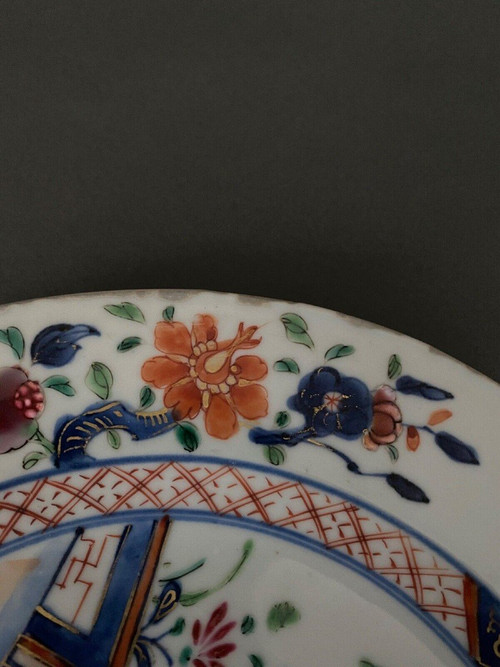 Imari porcelain dinner plate Japan 19th century floral design