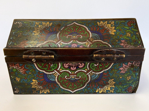 Box Cloisonné China chinesische Signatur zu identifizieren XIX reichen Dekor