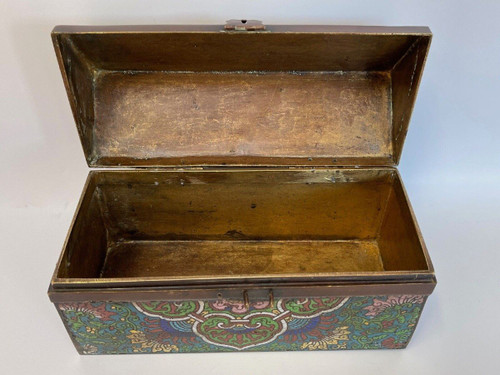 Box Cloisonné China chinesische Signatur zu identifizieren XIX reichen Dekor