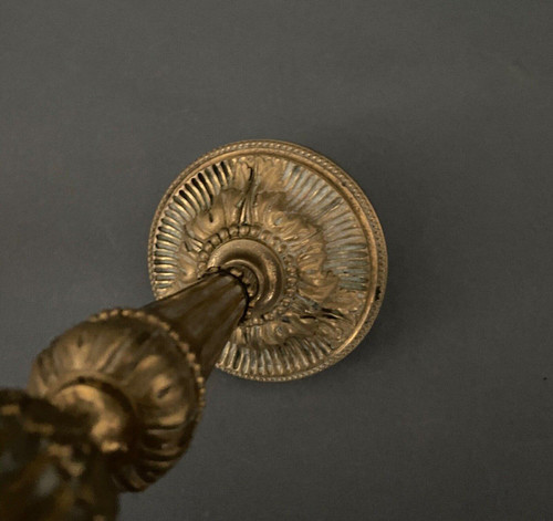 Paire de bougeoirs en bronze dans le goût de Eugène Hazart style Louis XVI