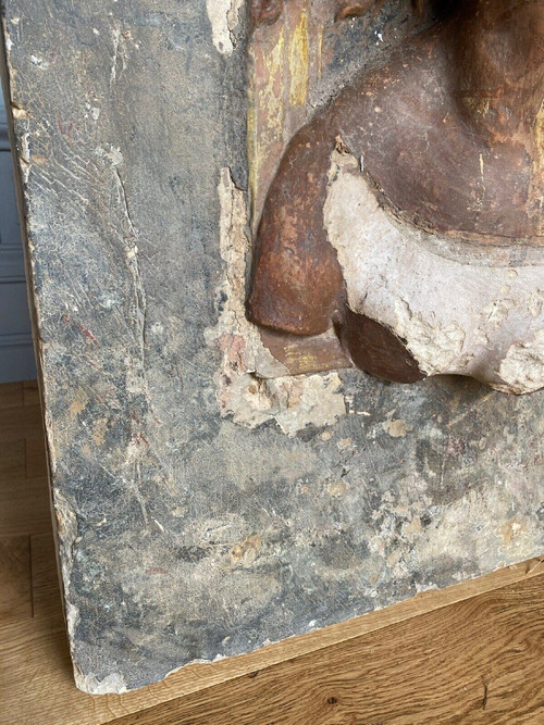 Sculpture, profile of a man with facial hair, stone, direct cut 20th century