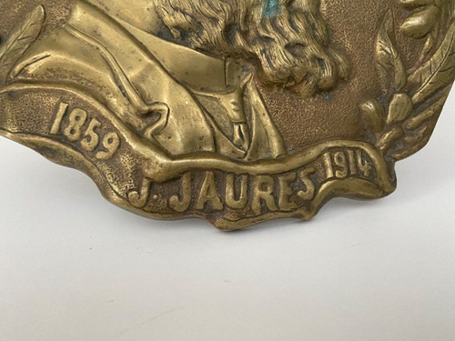 Médaillon en bronze représentant Jean Jaurès Apôtre de la paix