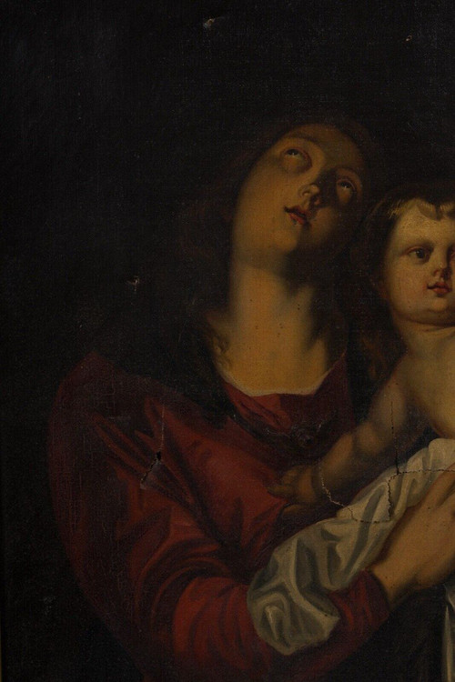 Oil on canvas after Antoine van Dyck Virgin and Child early 19th century