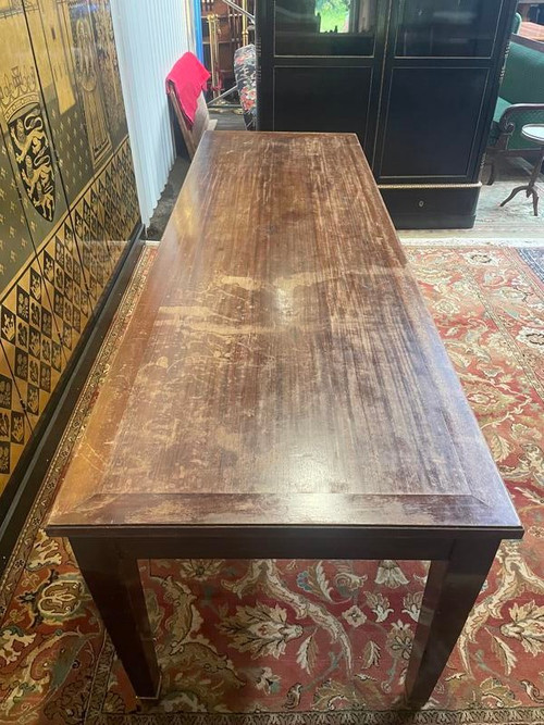 Directoire style solid mahogany farmhouse table