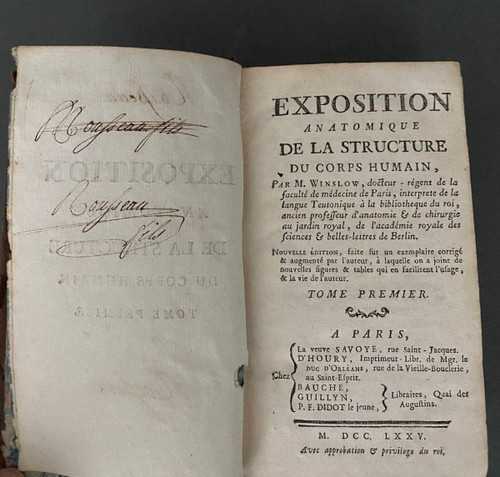 4 volumes Exposition Anatomique de la Structure du Corps Humain 1775