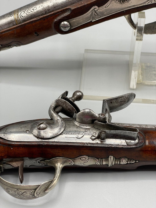 Fine Pair Of Louis XVI Period Flintlock Pistols