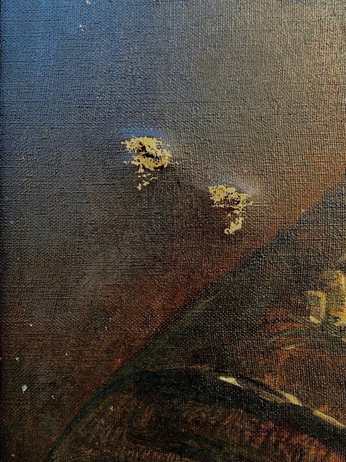 Oil on canvas Man with a golden helmet by Arthur Midy after Rembrandt