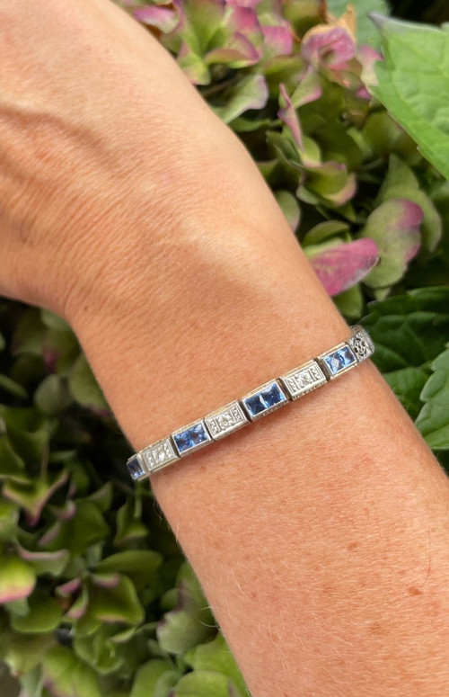 Art Deco Sapphire And Diamond Bracelet