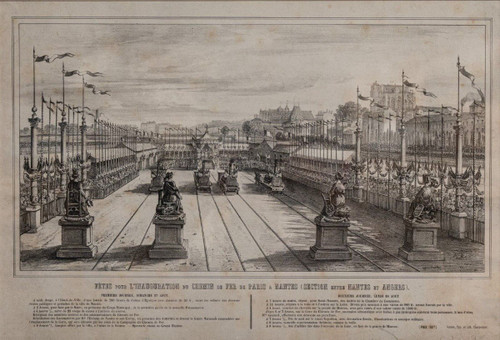 Engraving by Charpentier Nantes Inauguration of the Railway in 1851