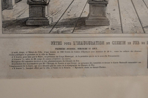 Engraving by Charpentier Nantes Inauguration of the Railway in 1851