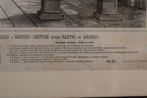 Engraving by Charpentier Nantes Inauguration of the Railway in 1851