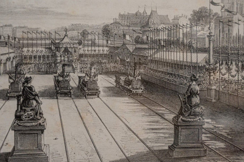 Engraving by Charpentier Nantes Inauguration of the Railway in 1851