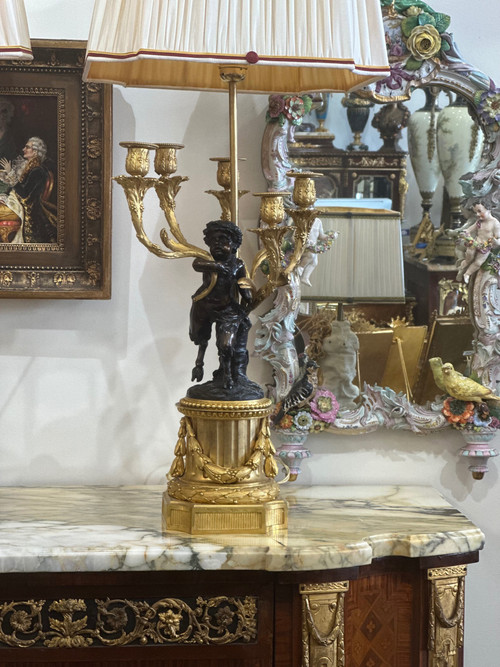 An Important Pair of Gilt Bronze Lamps circa 1880