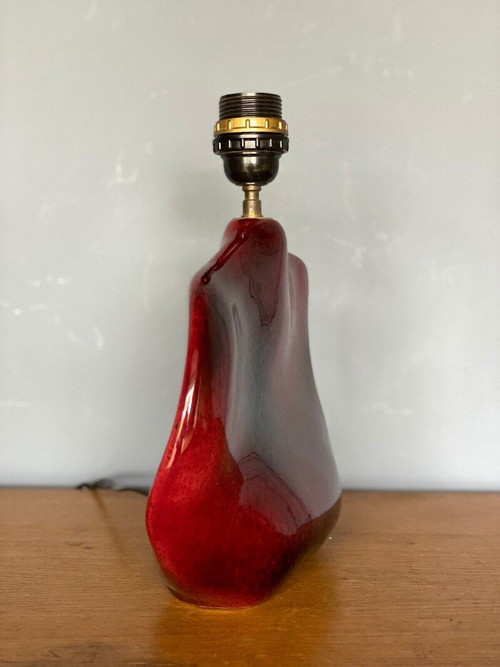 Lamp signed Max Idlas 17B ceramic oxblood