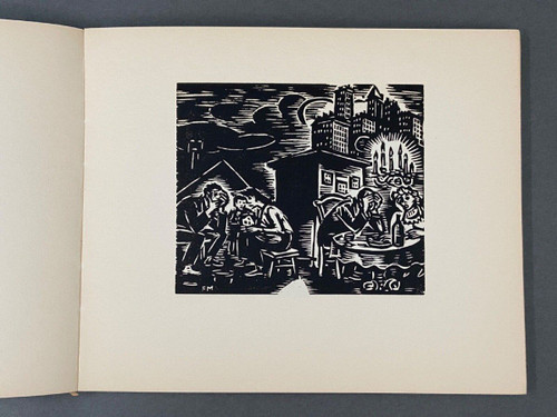 Route of Men Sixty Wood Engraved by Frans Masereel 1964 n°44 Zurich