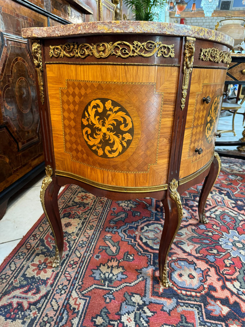 LOUIS XV STYLE HALF MOON CHEST OF DRAWERS