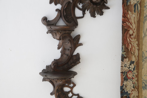 Louis XV Rococo style oak wall light