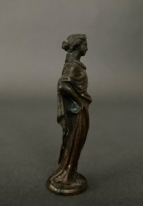 Small Antique Bronze, 19th century, chocolate patina