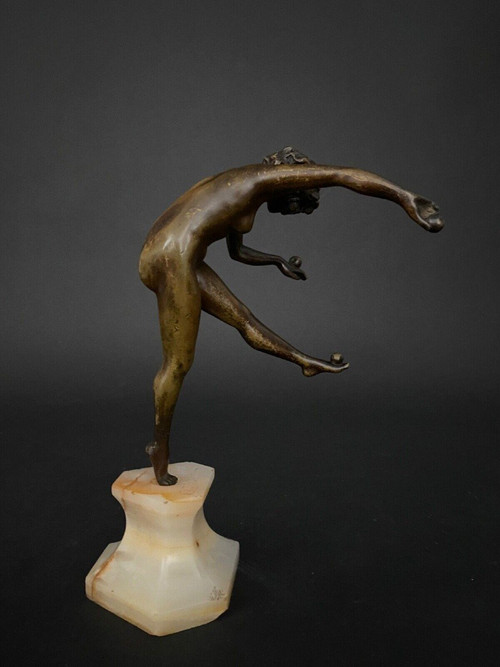 Danseuse en bronze par Claire Jeanne Roberte Colinet Art déco jongleuse