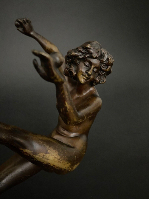 Danseuse en bronze par Claire Jeanne Roberte Colinet Art déco jongleuse