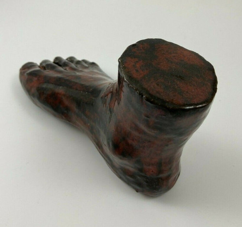 Glazed terracotta foot 1950 design sculpture curiosity cabinet