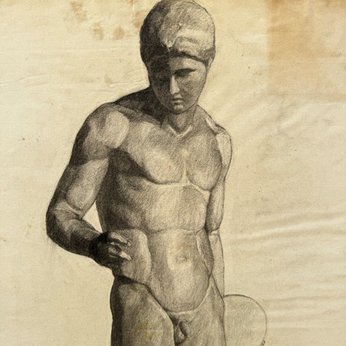 Academic Nude in Antique Style by Berger known as Lheureux Biloul Fine Arts 20th Century