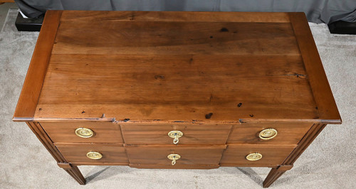 Commode Sauteuse en Noyer, époque Louis XVI - Fin XVIIIe