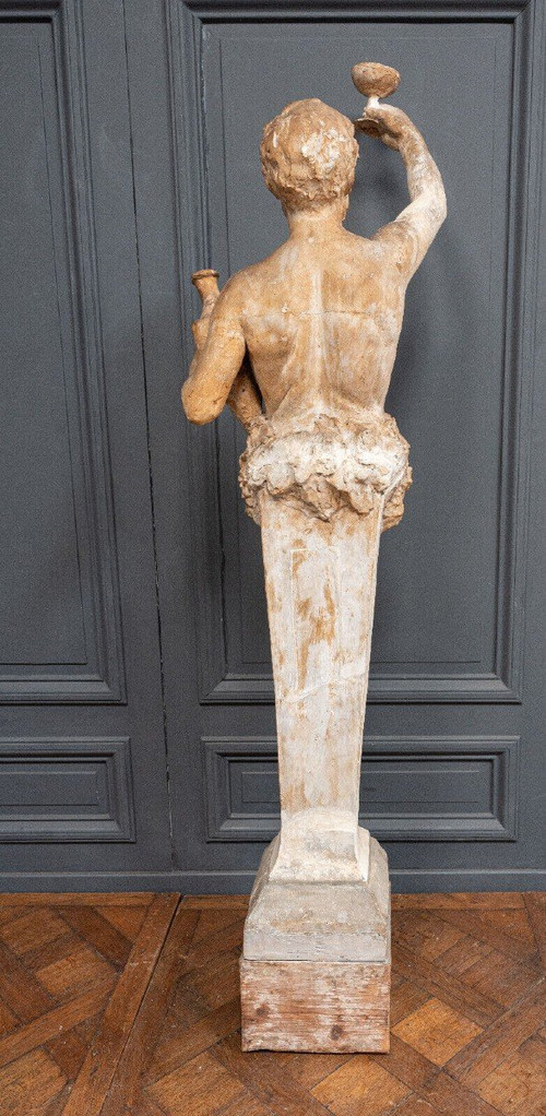 Statua antropomorfa in gesso Bacco di Filleul inizi del XX secolo 200 cm