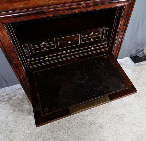 Small Mahogany Burl Secretary, Restoration period - Early 19th century