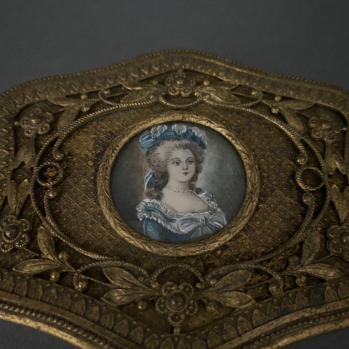 Hand-painted miniature Louis XVI style bronze box