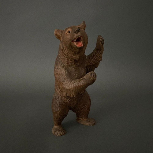 Carved wooden bear Black Forest 1900